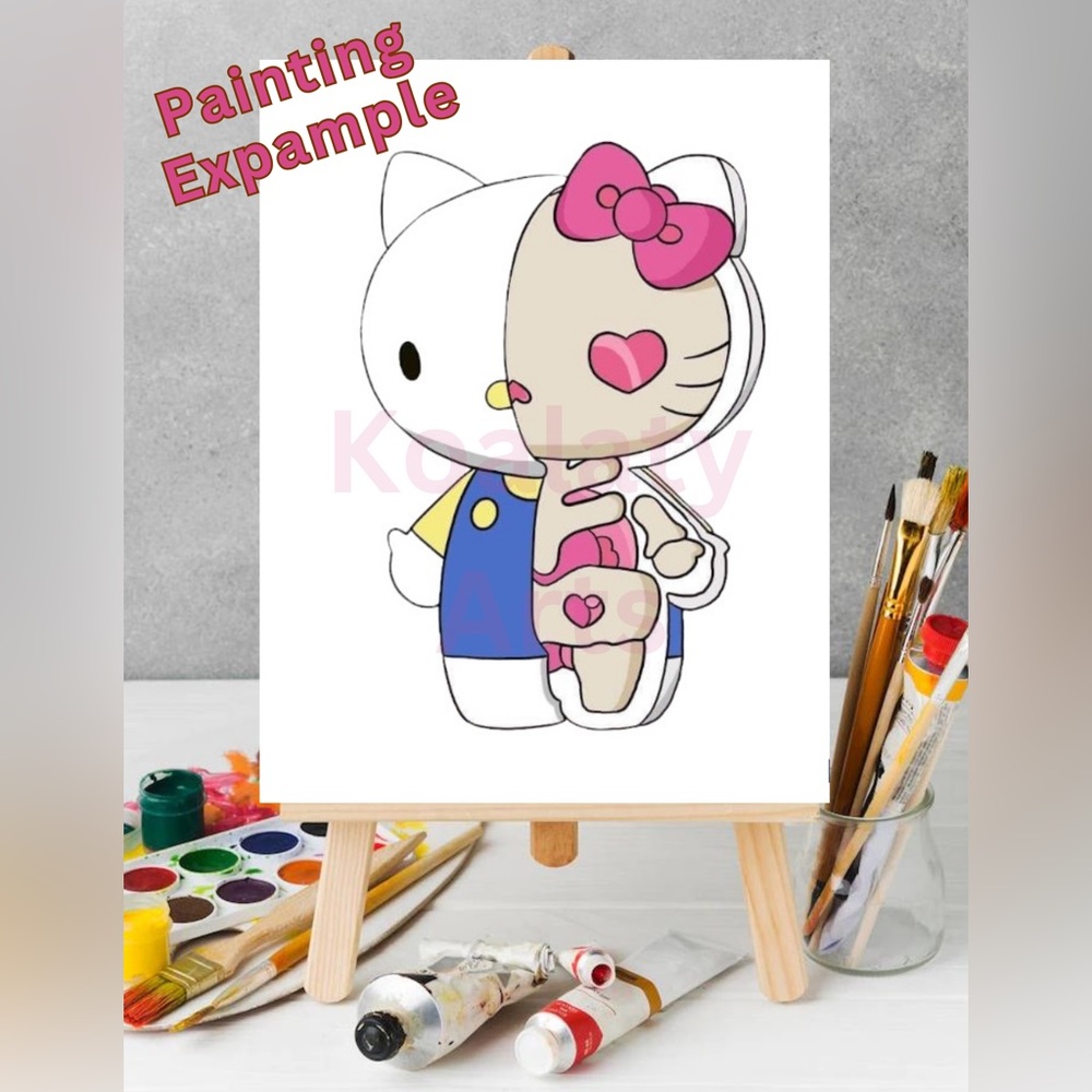 Paint Your Own Hello Kitty Skeleton Canvas , Sip and Paint Canvas